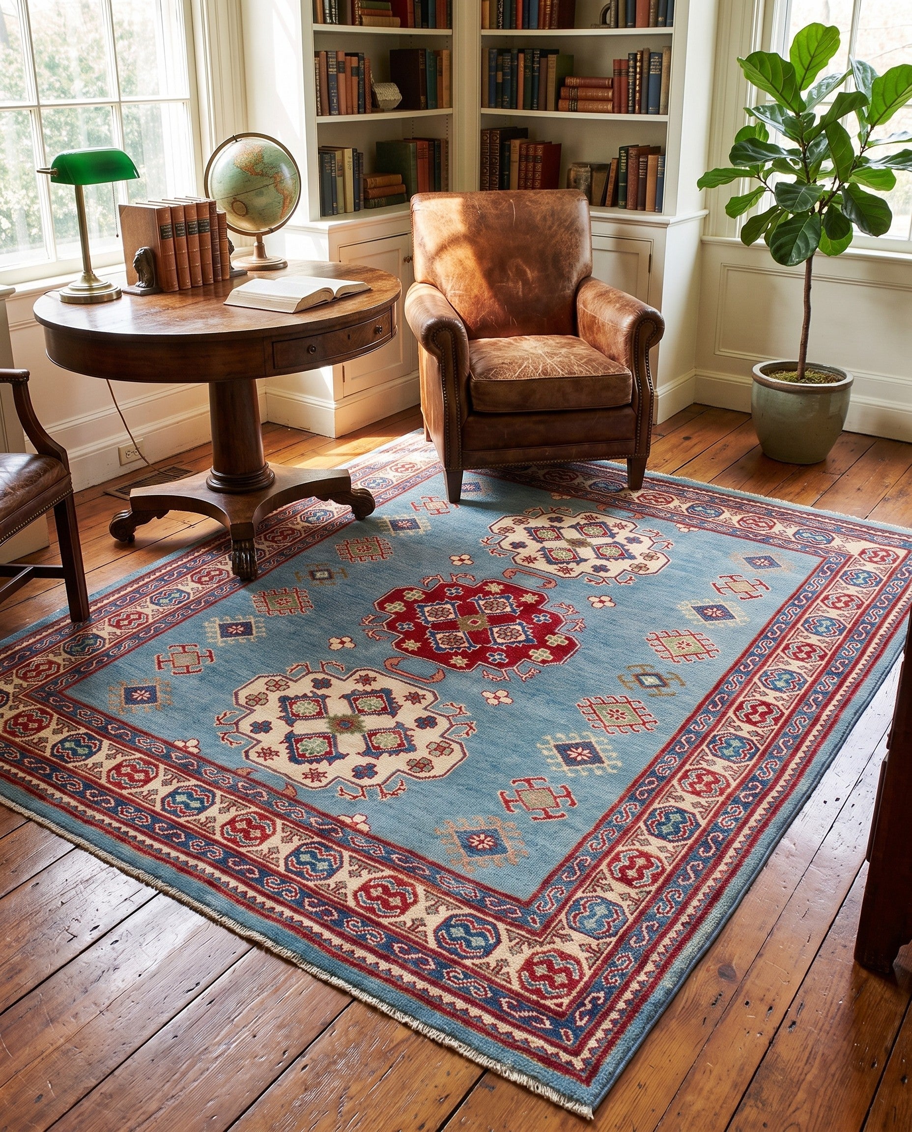 Detail image 3 of 10: 5' 3 x 5' 10 Hand Knotted Kazak Square Rug