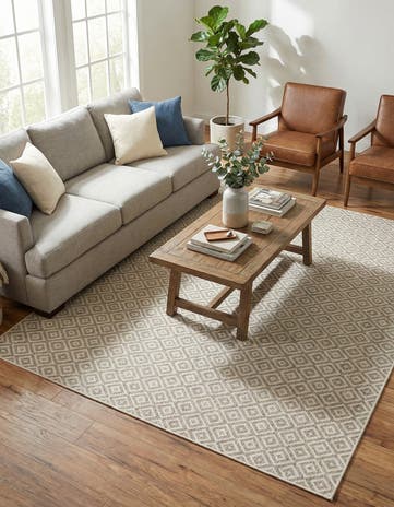 Light Gray Easy-Clean Jill Zarin Costa Rica Indoor / Outdoor Rug