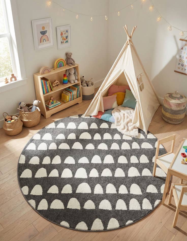 Detail image of 5' x 5' Whimsy Kids Round Rug