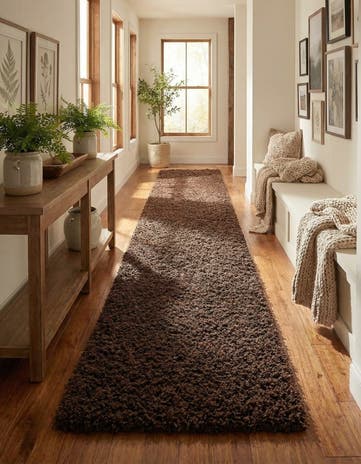 2' 7 x 16' 5 Solid Shag Runner Rug