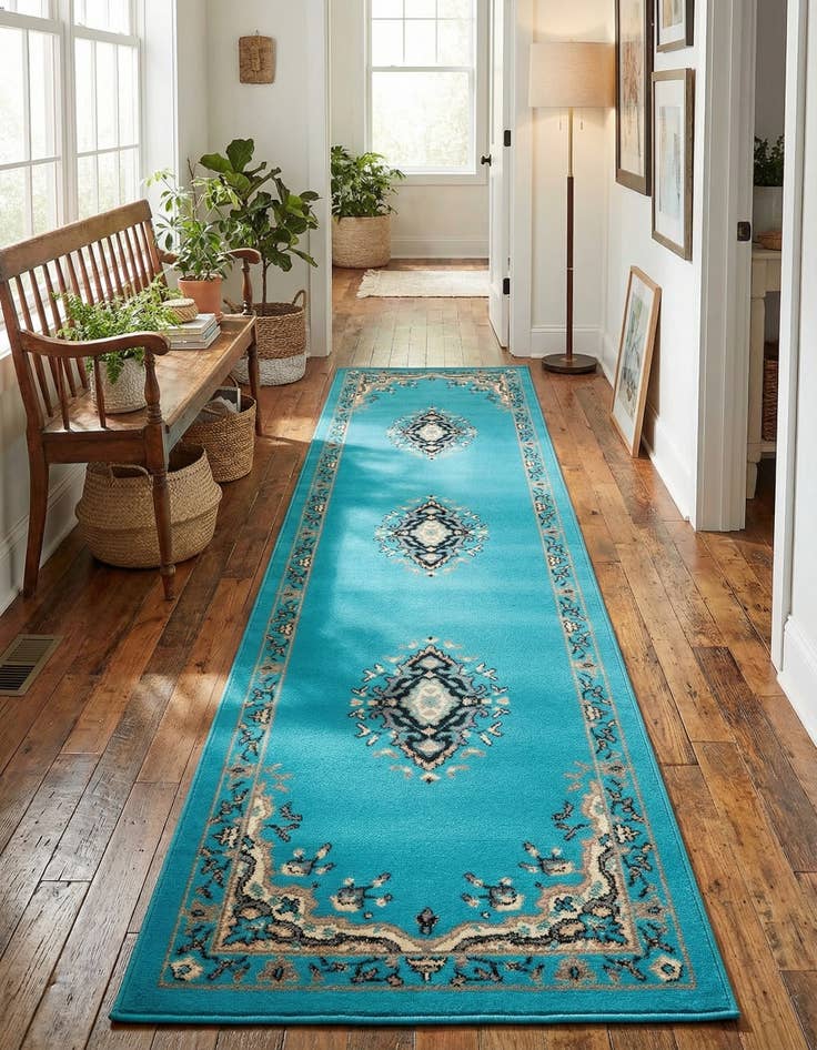 Detail image of 2' x 8' 2 Mashad Design Runner Rug