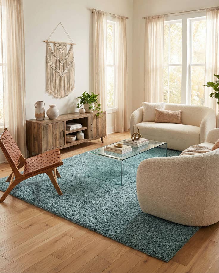 Vue détaillée : 160cm x 245cm Solid Shag Tapis