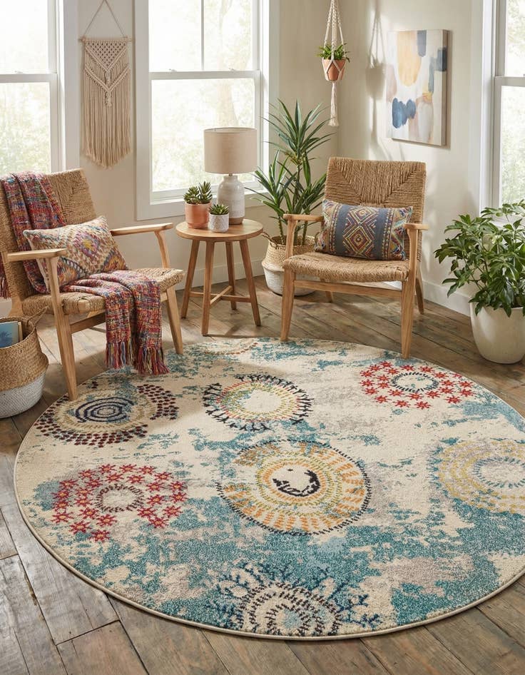 Detail image of 6' x 6' Washable Casablanca Round Rug
