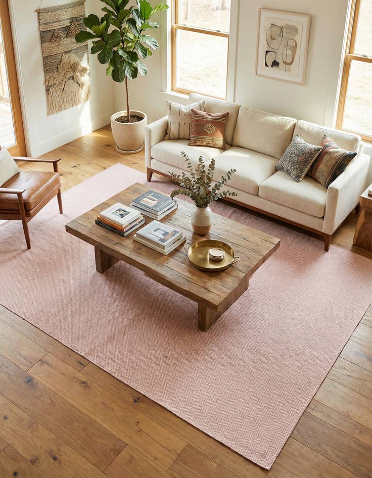 Detail image of 10' x 14' 1 Hand Woven Geo Trellis Flatweave Rug