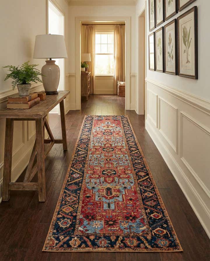 2' 7 x 12' Easy-Clean Traditional Indoor / Outdoor Runner Rug