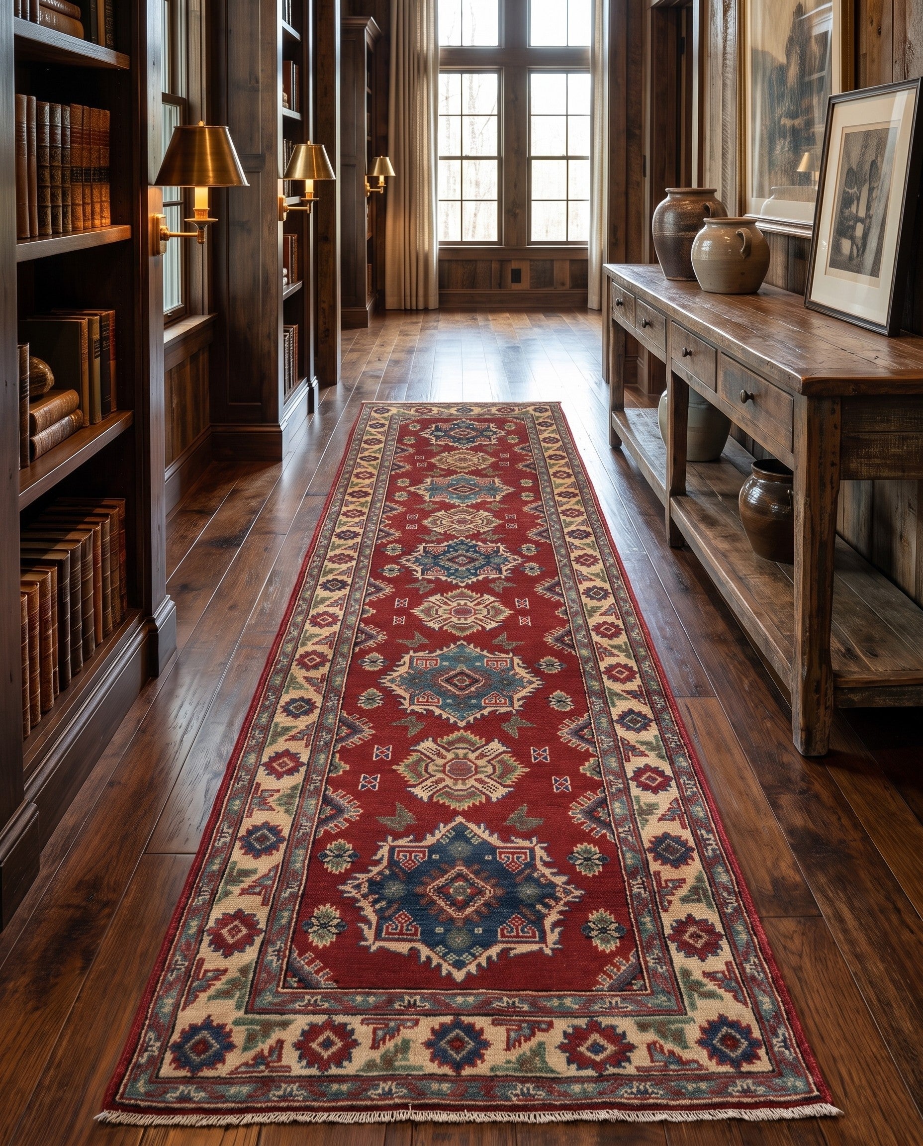 Detail image 3 of 10: 2' 8 x 10' 2 Hand Knotted Kazak Runner Rug