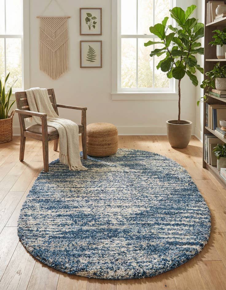 Detail image of 5' 3 x 8' Serenity Shag Oval Rug