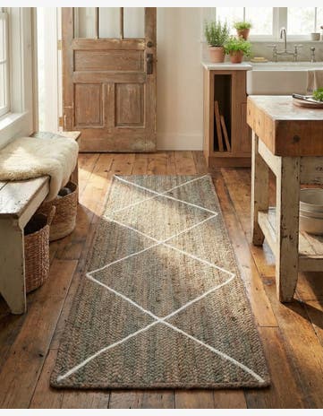 Gray Handmade Braided Jute Runner Rug