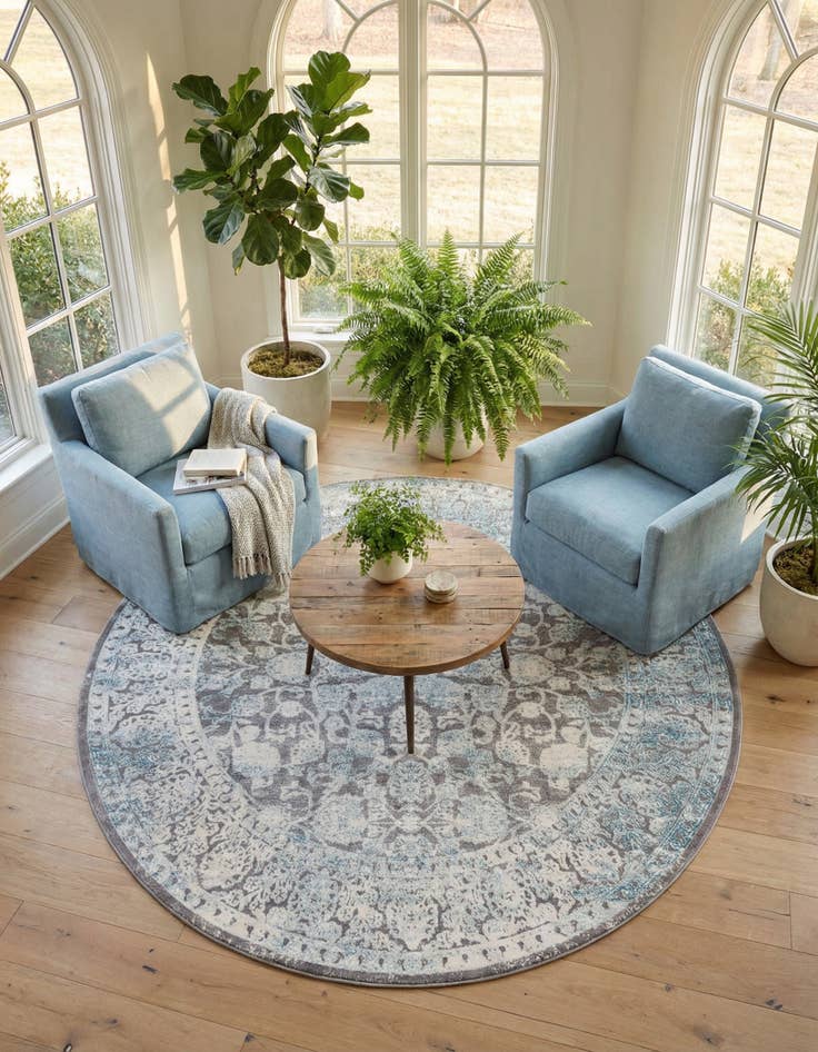 Detail image of 8' x 8' Modern Classical Round Rug