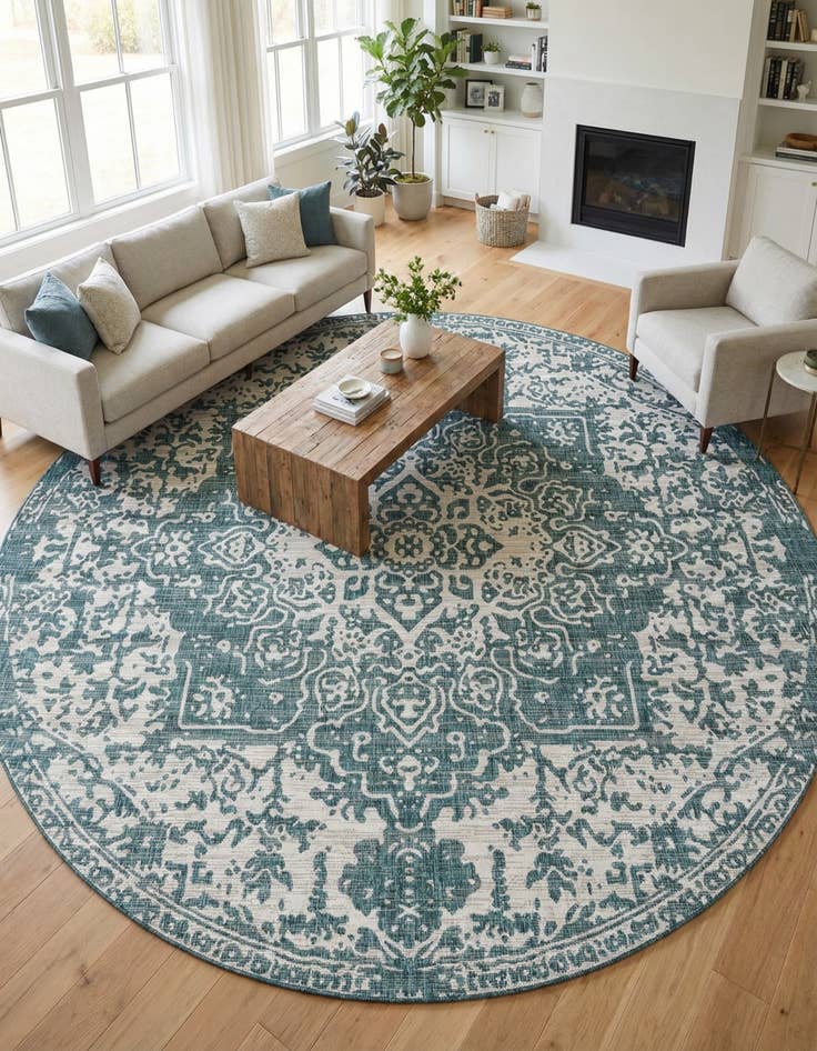 Detail image of 10' 8 x 10' 8 Easy-Clean Jill Zarin Dubai Indoor / Outdoor Round Rug