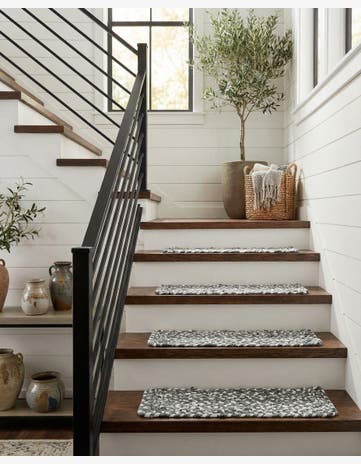 0' 9 x 2' 6 Handmade Braided Chindi Stair Rug