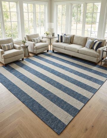 13' x 13' Easy-Clean Ribbon Indoor / Outdoor Square Rug