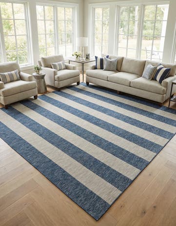 13' x 13' Easy-Clean Ribbon Indoor / Outdoor Square Rug