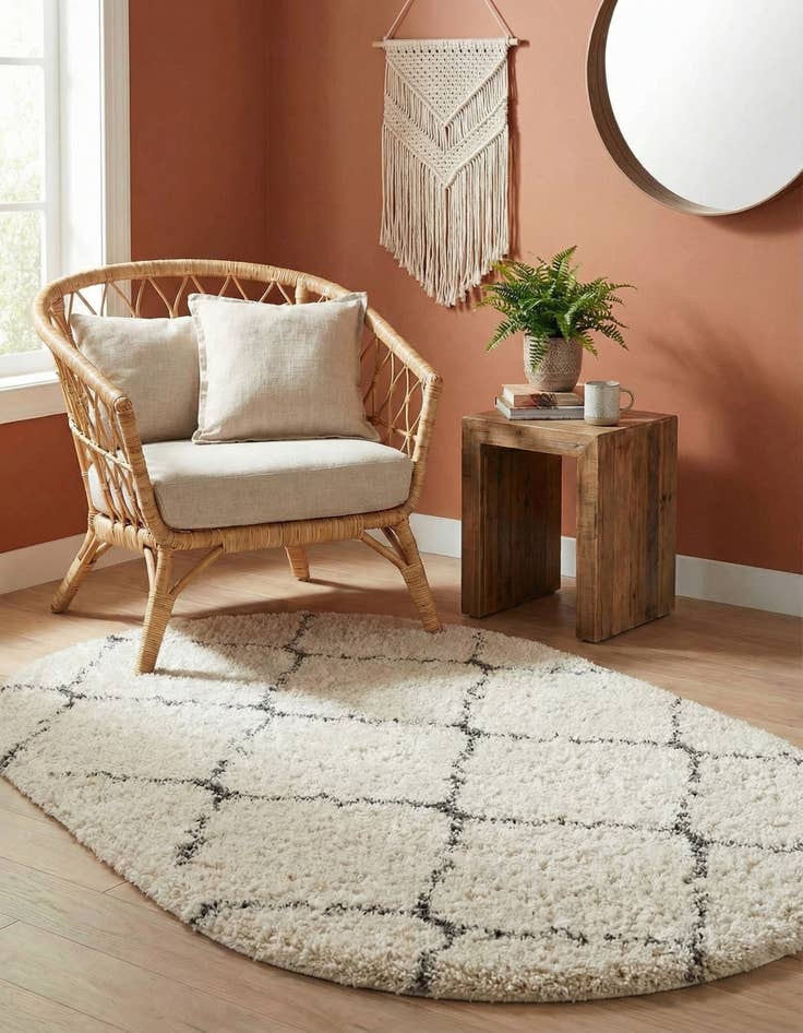 Detail image of 4' x 6' Marrakesh Shag Oval Rug