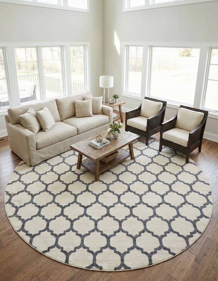 Detail image of  12' 2 x 12' 2 Lattice Round Rug