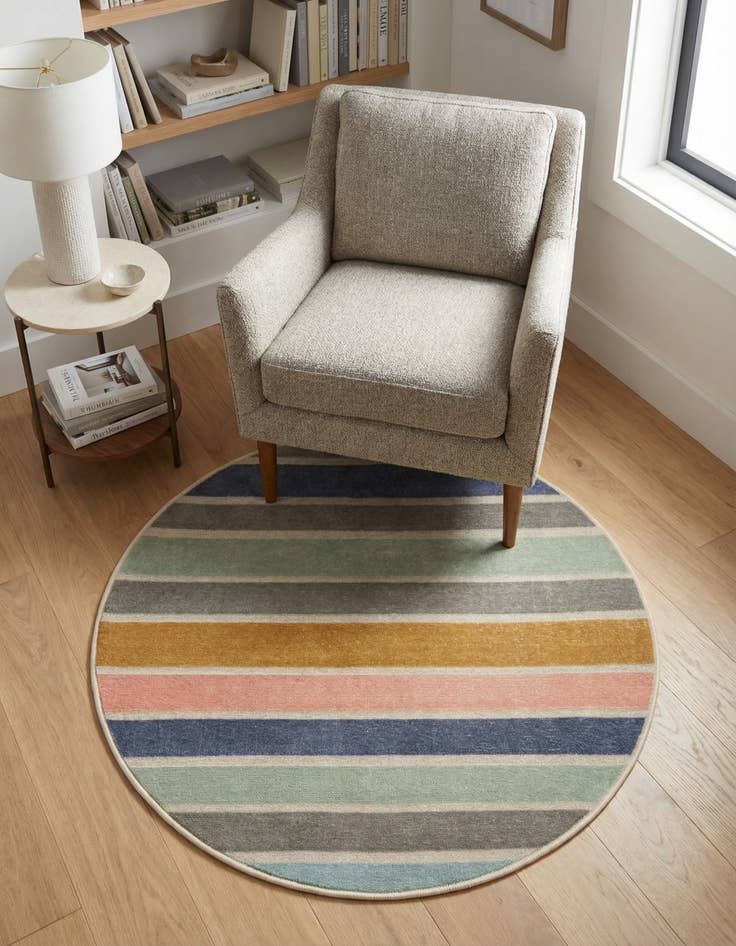 Detail image of 3' 3 x 3' 3 Lotus Round Rug