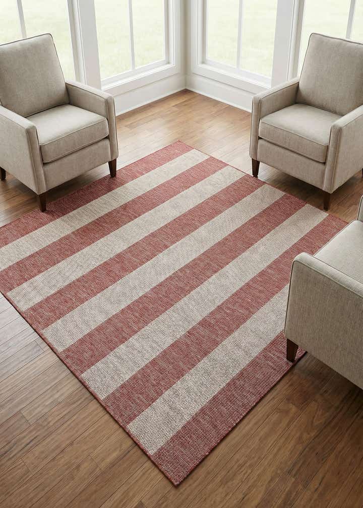 6' x 6' Easy-Clean Ribbon Indoor / Outdoor Square Rug