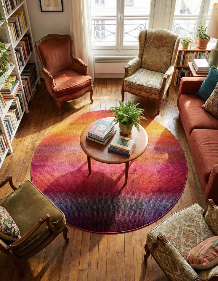 Detail image of 6' x 6' Washable Hyacinth Round Rug