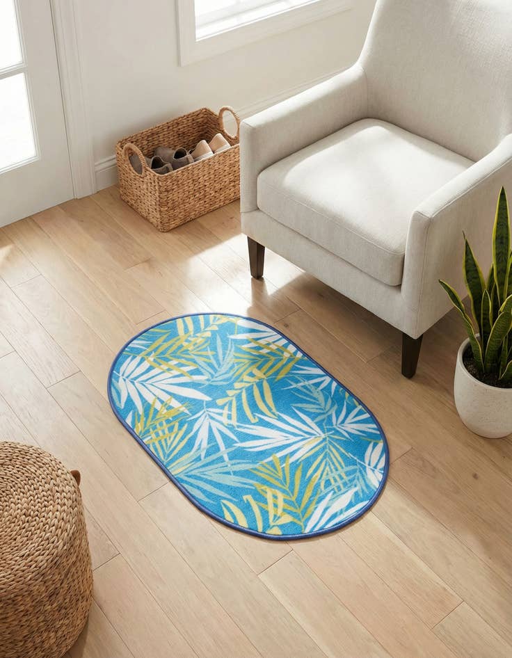 Detail image of 2' x 3' 1  Washable Jill Zarin Caribbean Indoor / Outdoor Oval Rug