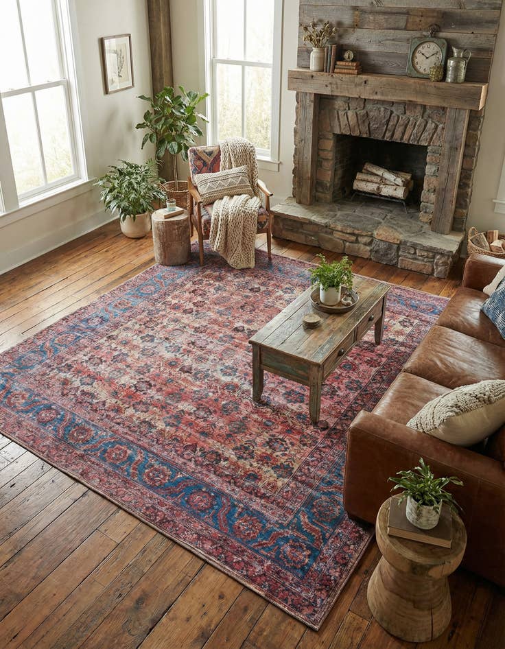 Detail image of 7' 10 x 7' 10 Washable Maahru Square Rug