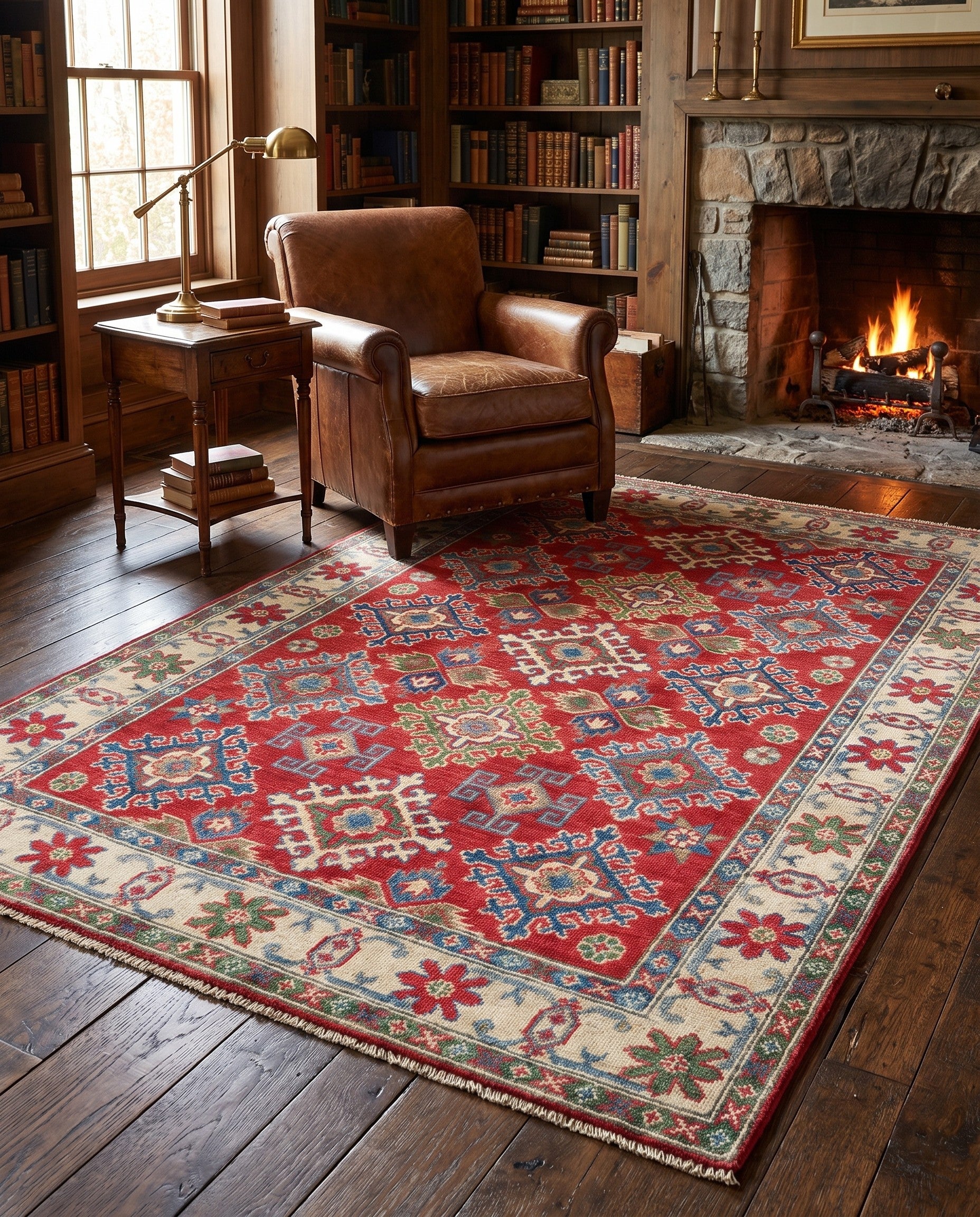 3' 11 x 6' Hand Knotted Kazak Rug