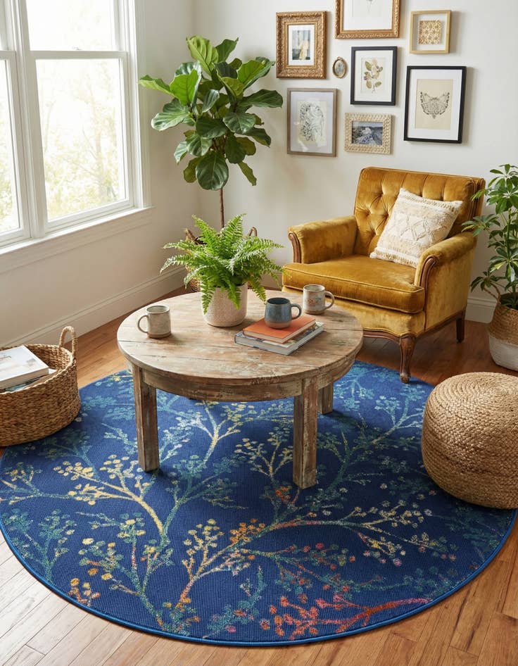 Detail image of 5' 3 x 5' 3 Blossom Round Rug