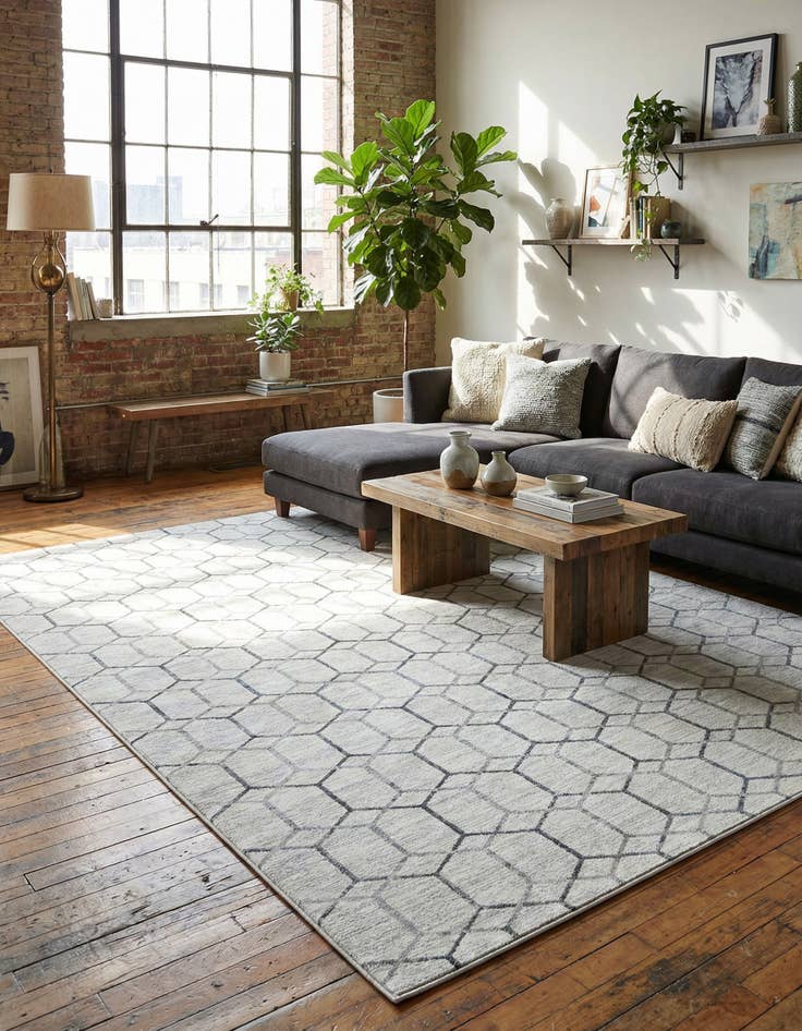 Detail image of 9' 10 x 14' Lattice Trellis Rug