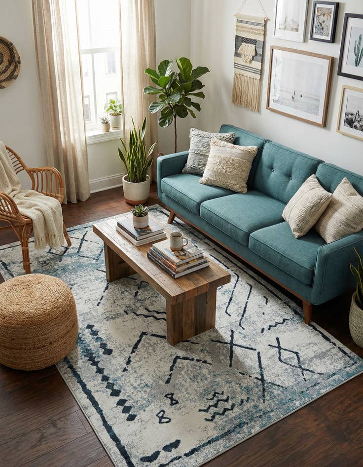 Detail image of 5' 3 x 8' Kamala Washable Rug