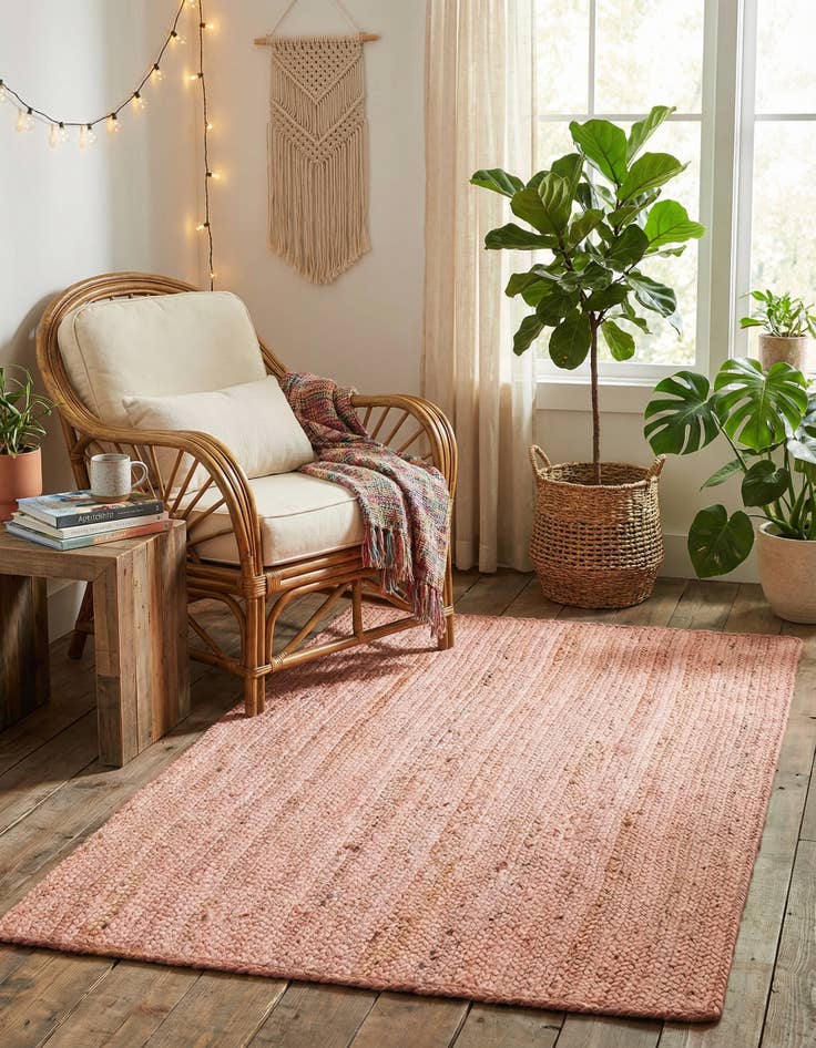 Detail image of 3' 3 x 5' 1  Hand Braided Jute Rug