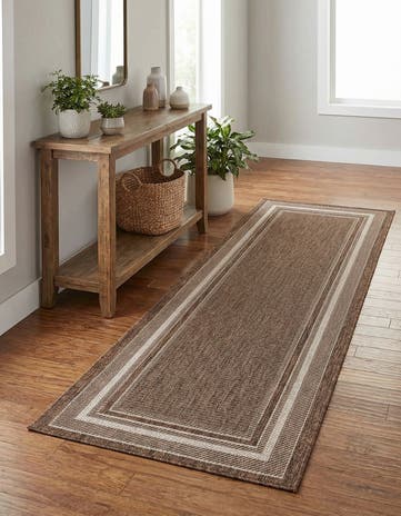 2' x 6' Easy-Clean Border Indoor / Outdoor Runner Rug