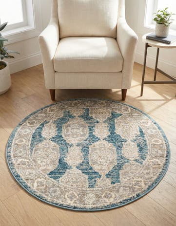 Blue Lola Round Rug