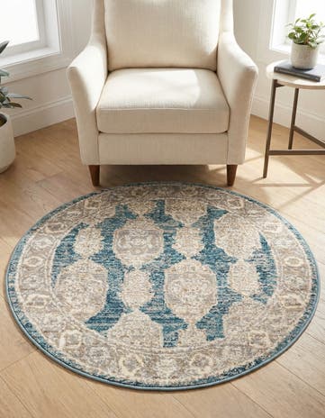 Blue Lola Round Rug