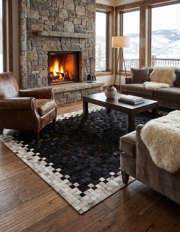 5' 1 x 8' Cowhide - Patchwork Rug