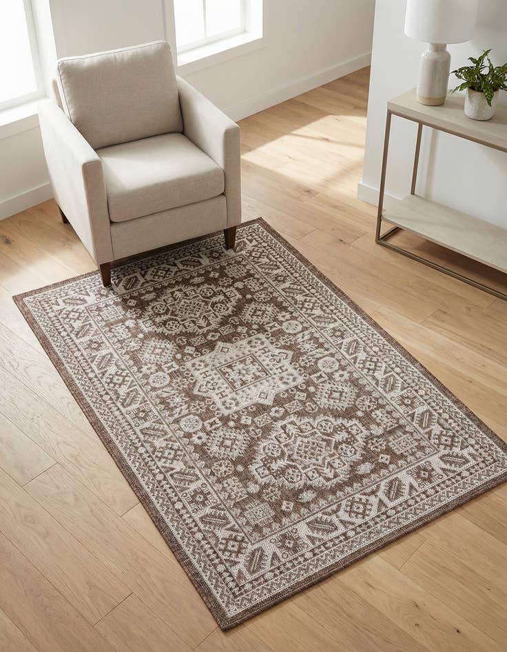 Detail image of 3' x 5' 3  Washable Aztec Indoor / Outdoor Rug