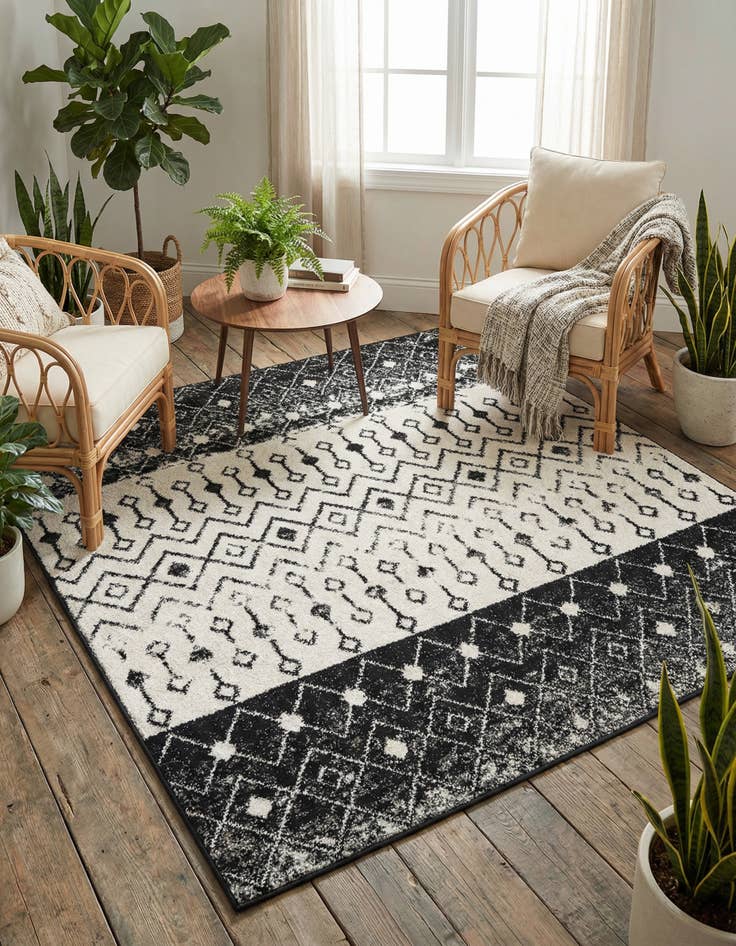 Detail image of 6' x 6' Moroccan Trellis Square Rug