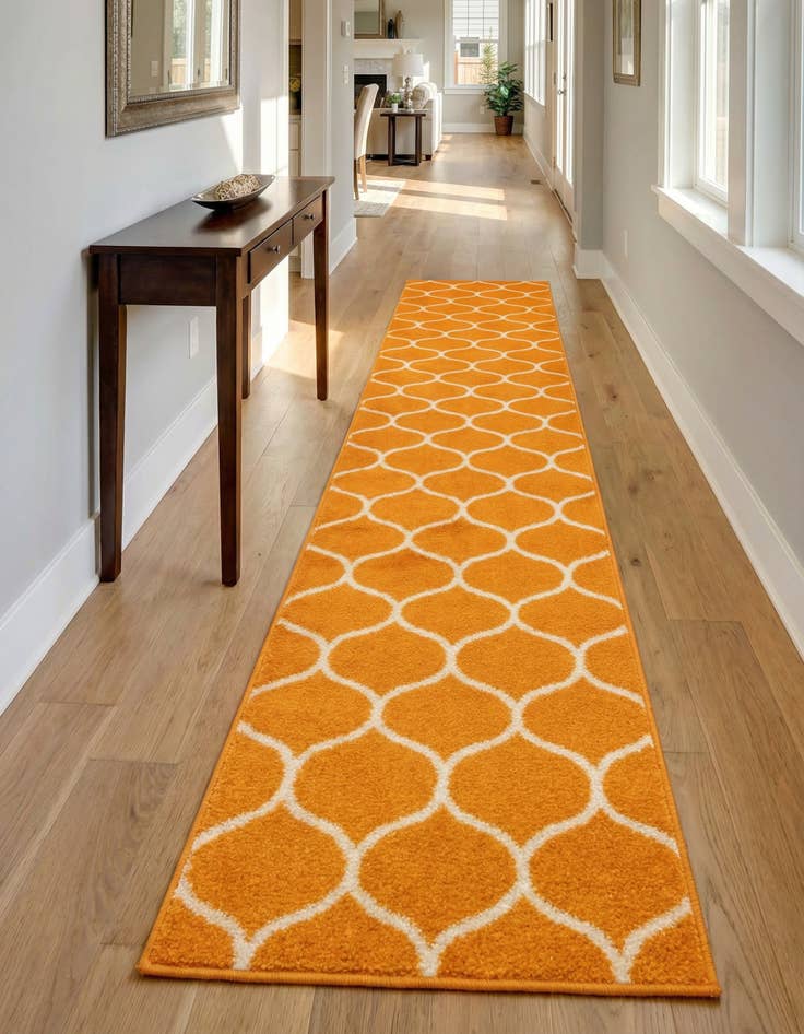 Detail image of 2' x 13' Lattice Frieze Runner Rug
