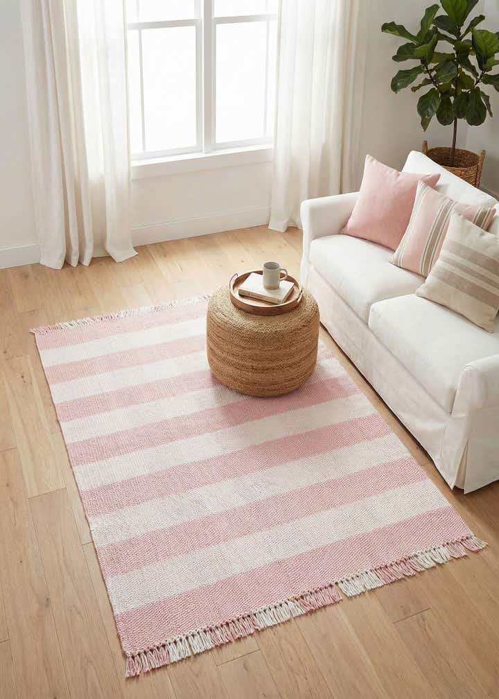 5' 3 x 8' Easy-Clean Eco Plaid Washable Indoor / Outdoor Rug
