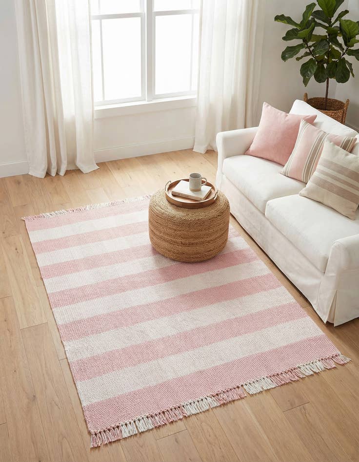 Detail image of 5' 3 x 8' Eco Plaid   Washable Indoor / Outdoor Rug