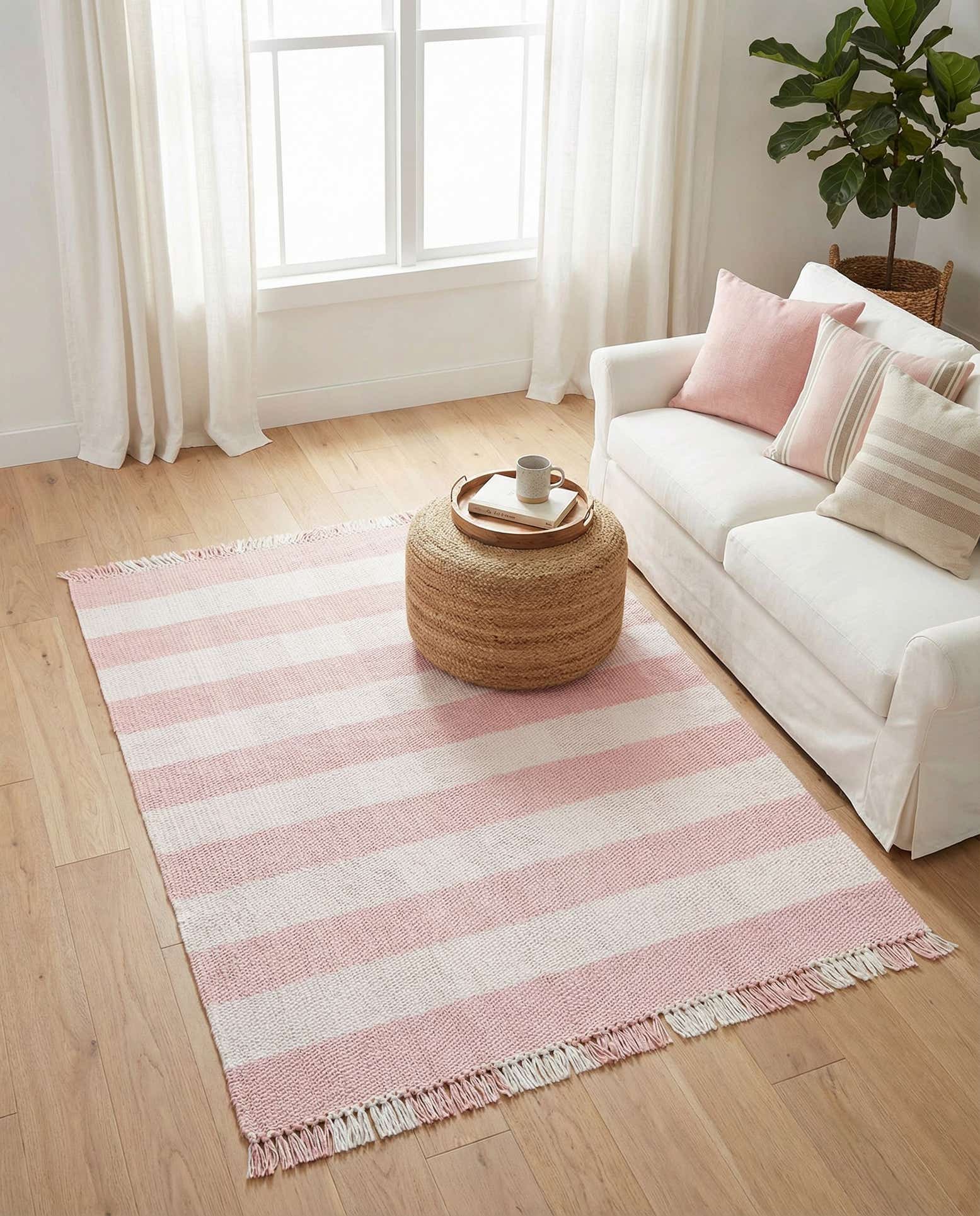 5' 3 x 8' Easy-Clean Eco Plaid Washable Indoor / Outdoor Rug