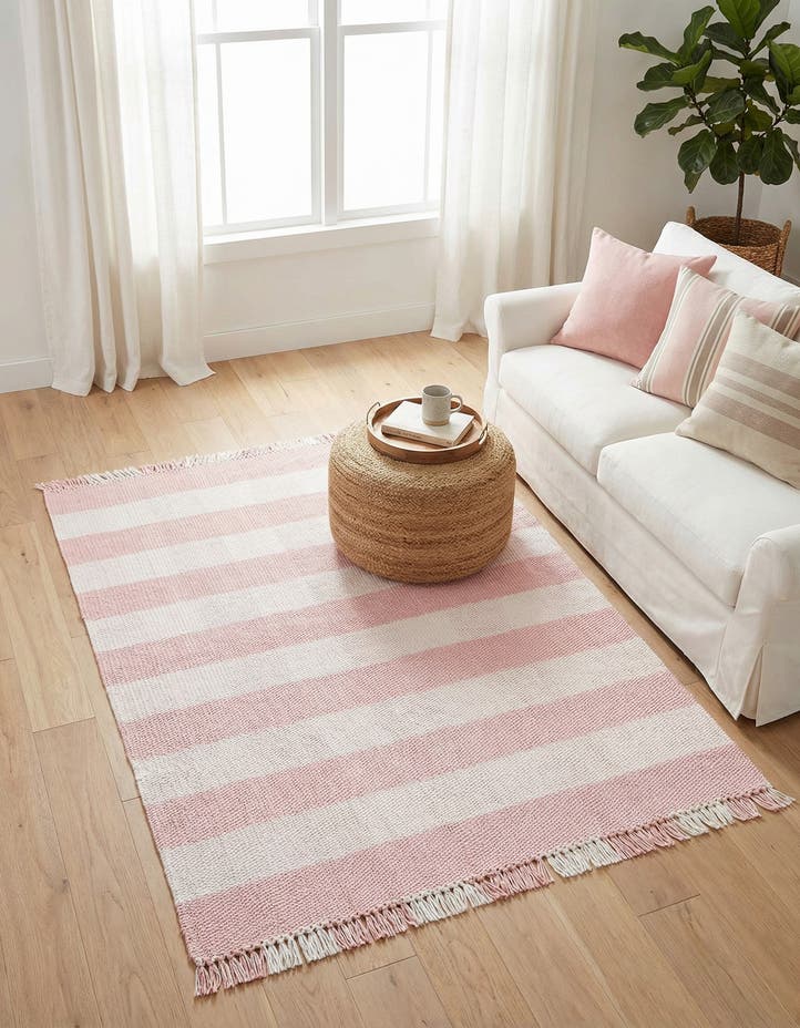 5' 3 x 8' Easy-Clean Eco Plaid Washable Indo...