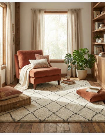 Pure Ivory Moroccan Shag Rug
