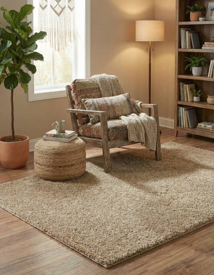 Detail image of 4' x 6' Soft Solid Shag Rug