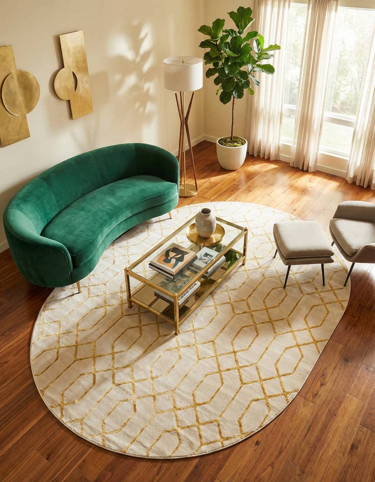 Detail image of 7' 10 x 10' Marilyn Monroe&trade; Glam Trellis Oval Rug