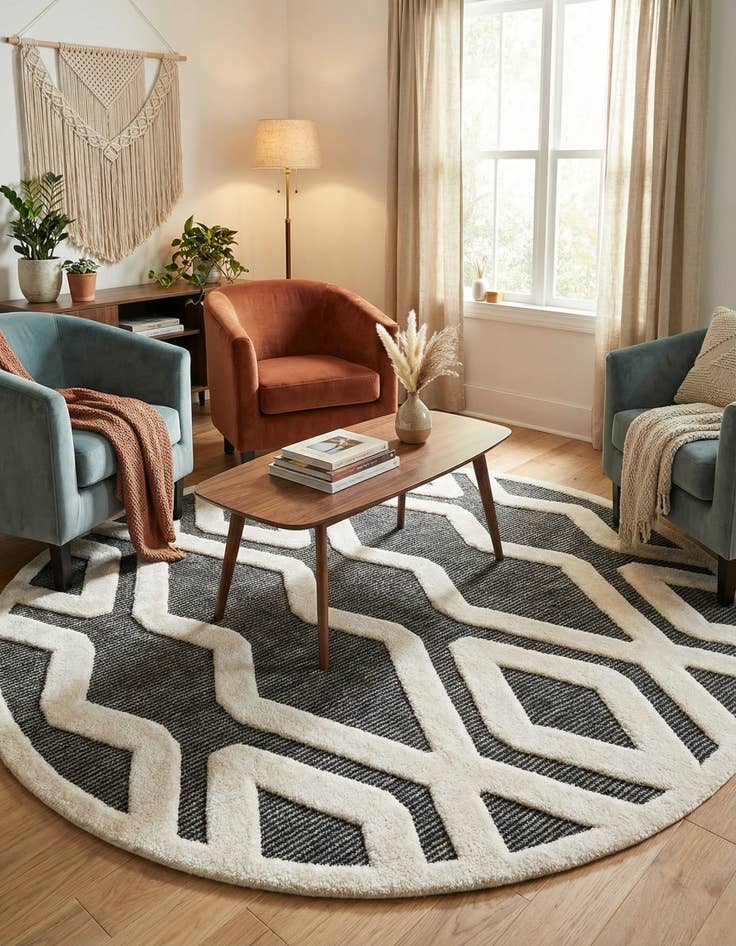 Detail image of 7' 10 x 7' 10 Prismatic Round Rug