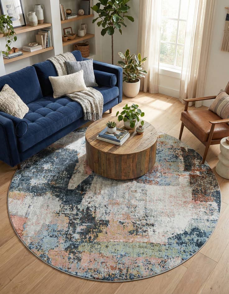 Detail image of 7' 10 x 7' 10 Kamala Washable Round Rug