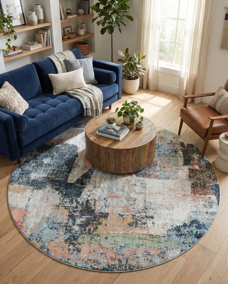 Detail image of 7' 10 x 7' 10 Kamala Washable Round Rug