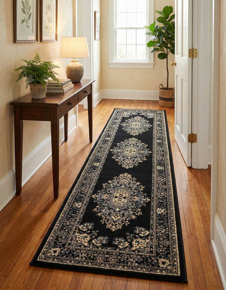 Detail image of 2' 7 x 10' Mashad Design Runner Rug