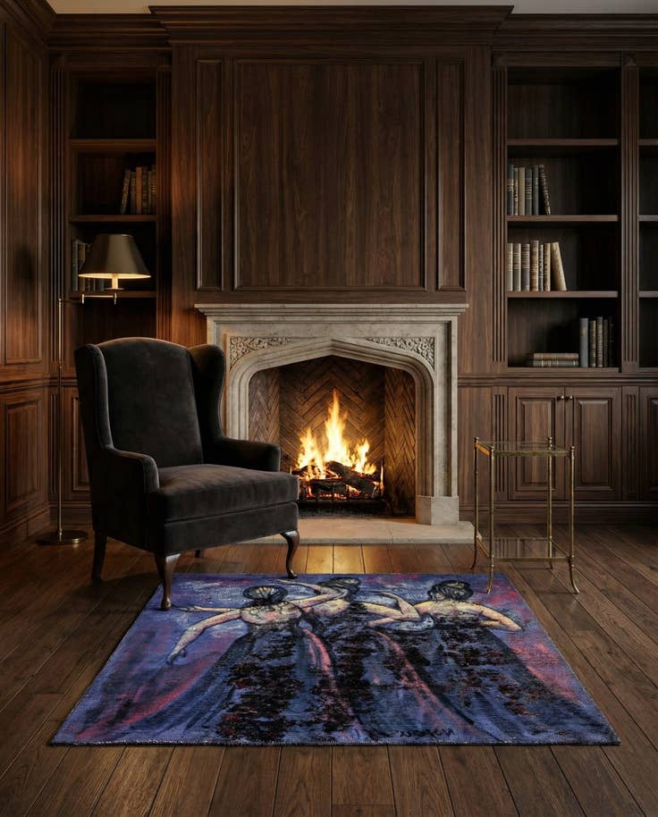 Detail image of 4' 2 x 4' 3 Hand Knotted Ultra Vintage Persian Wool Square Rug