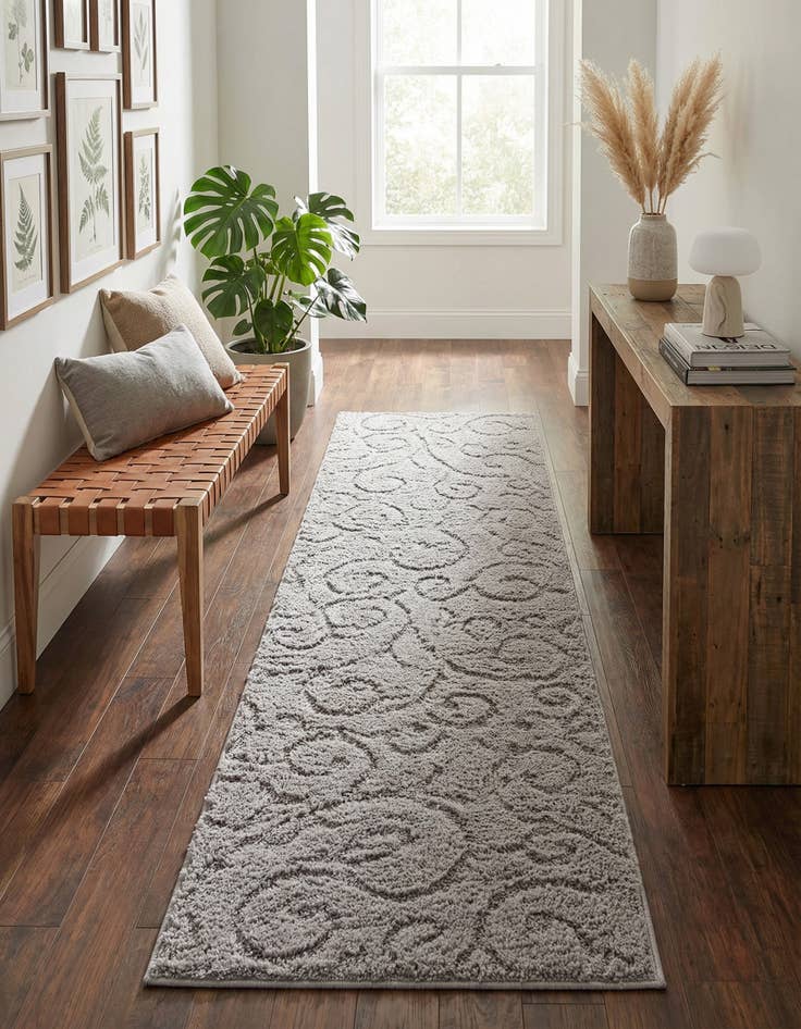 Detail image of 2' x 6' 9 Botanical Shag Runner Rug