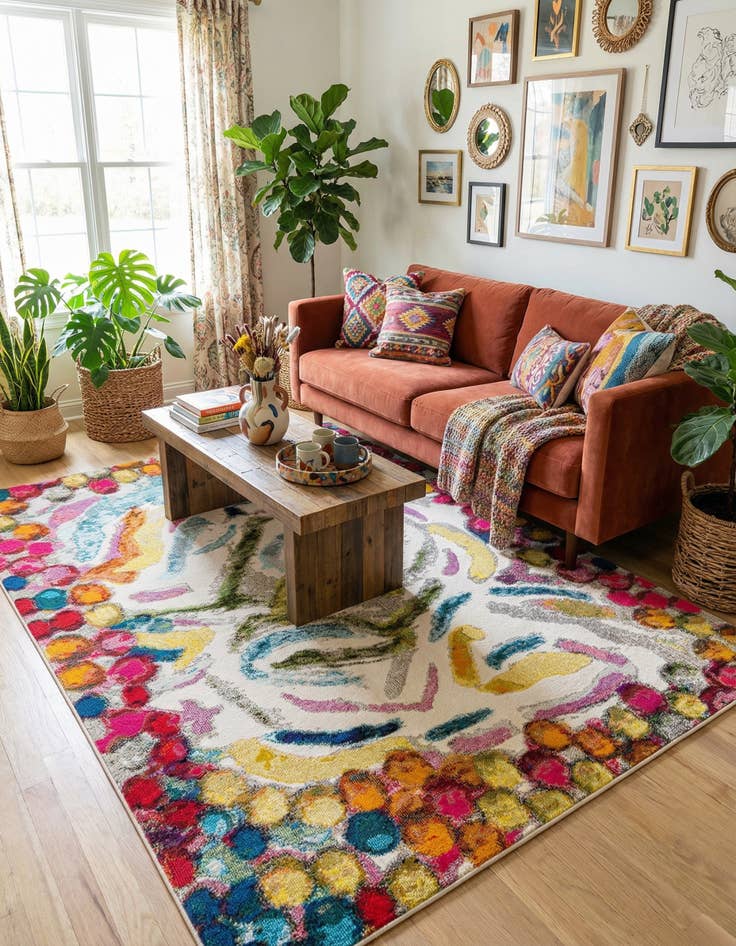 Detail image of 7' 10 x 10' Washable Vivid Rug